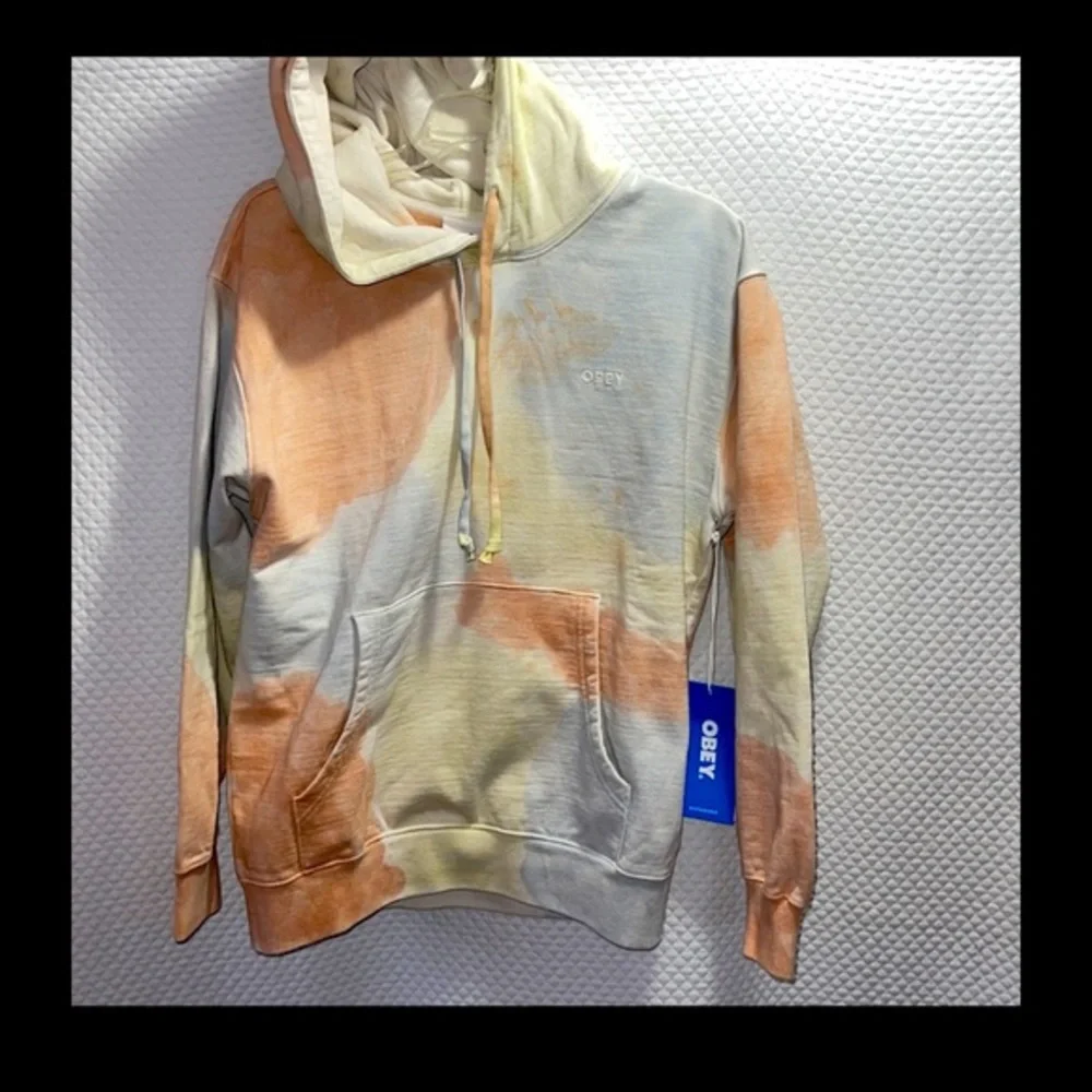 Obey Men's Tie-Dye Pastel Hoodie in Cream, Pink, Yellow